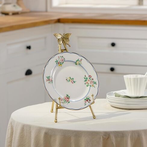 Vintage Butterfly Easel Stand, Metal Book Stand, Plate Holder Display Stand, Picture Frame Stand Home Decor, Antique Gold in Saudi Arabia