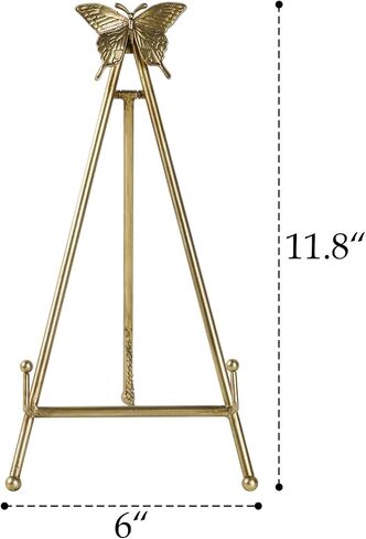Vintage Butterfly Easel Stand, Metal Book Stand, Plate Holder Display Stand, Picture Frame Stand Home Decor, Antique Gold in Saudi Arabia