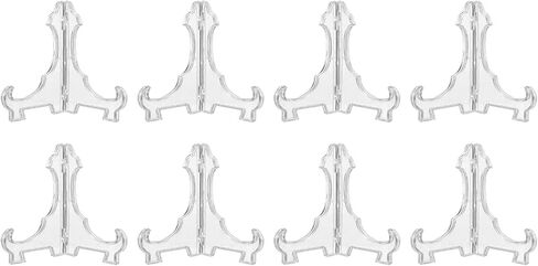 uxcell 4 Pcs Acrylic Easels Plate Stands, 4.72 Inch Folding Plate Display Stands Holder Easels Plate Holders for Display Frames Decorative Picture Frame Magazine, Black in Kuwait