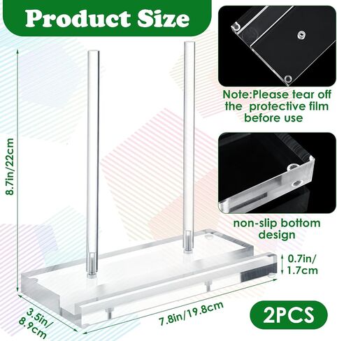 2PCS Plate Display Stands, Clear Easel Acrylic Book Display Holder Artwork Storage Rack for Picture Frame Albums Record Magazine Tablet Canvas Board(7.8 x 3.5 x 7.8 Inches) in Kuwait