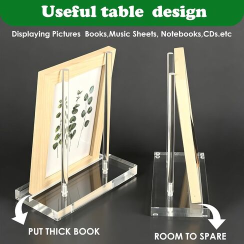 2PCS Plate Display Stands, Clear Easel Acrylic Book Display Holder Artwork Storage Rack for Picture Frame Albums Record Magazine Tablet Canvas Board(7.8 x 3.5 x 7.8 Inches) in Kuwait