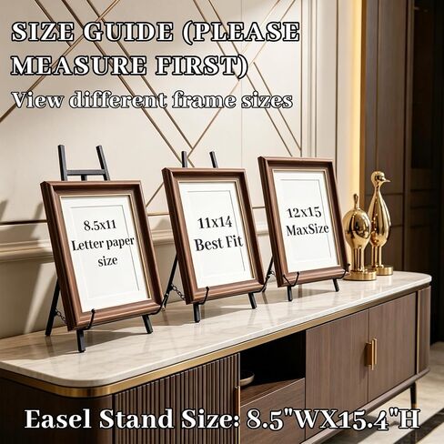 2 Pack Metal Easel Stand for Sign, Heavy Duty Easel Display Stand Easel Table Top Easel for Display, Artwork, Wedding Signs, Pictures, Black (15.4 x 8.5 Inch) in Saudi Arabia
