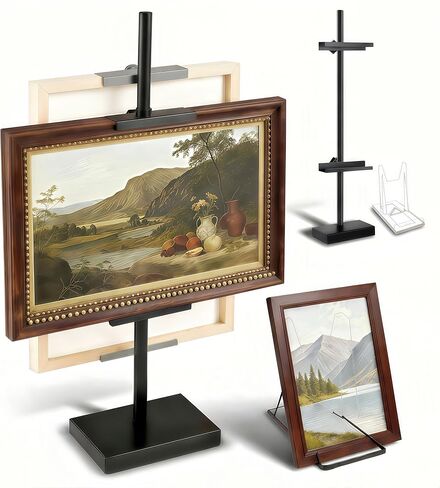 29" Adjustable Tabletop Easel Stand for Picture Frames, Metal Picture Frame Stand for Artwork Displays, Photos, Certificates & Signs up to 29 Inches (Black) in Saudi Arabia