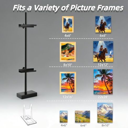 29" Adjustable Tabletop Easel Stand for Picture Frames, Metal Picture Frame Stand for Artwork Displays, Photos, Certificates & Signs up to 29 Inches (Black) in Saudi Arabia