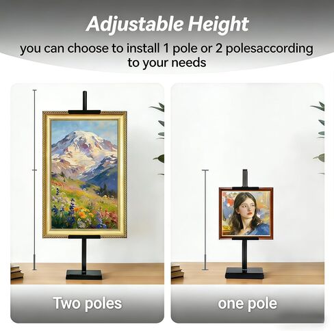 29" Adjustable Tabletop Easel Stand for Picture Frames, Metal Picture Frame Stand for Artwork Displays, Photos, Certificates & Signs up to 29 Inches (Black) in Saudi Arabia