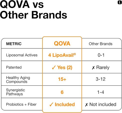 QOVA NMN Longevity Mix Supplement – 15+ Clinically-Studied Compounds - LipoAvail® Liposomal NMN, CoQ10, Spermidine & Apigenin - NAD+ Support, Senolytics, Mitochondrial Energy - 30 Servings in Kuwait