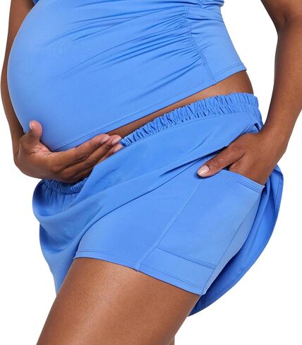 Motherhood Maternity Womens Under The Belly Woven Tennis Pregnancy Skort with Built-in Shorts in Kuwait