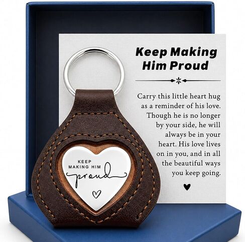 Memorial Sympathy Keepsake Gift for Loss of Dad from Son Daughter,Keep Making Him Proud Remembrance for Loss of Dad, Bereavement Remembrance Keychain for Grieving Family Member, Father Memorial Gift in Saudi Arabia