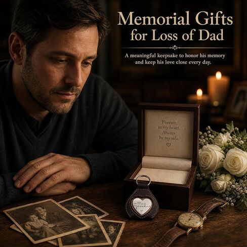Memorial Sympathy Keepsake Gift for Loss of Dad from Son Daughter,Keep Making Him Proud Remembrance for Loss of Dad, Bereavement Remembrance Keychain for Grieving Family Member, Father Memorial Gift in Saudi Arabia