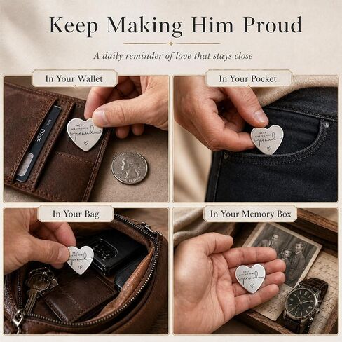 Memorial Sympathy Keepsake Gift for Loss of Dad from Son Daughter,Keep Making Him Proud Remembrance for Loss of Dad, Bereavement Remembrance Keychain for Grieving Family Member, Father Memorial Gift in Saudi Arabia