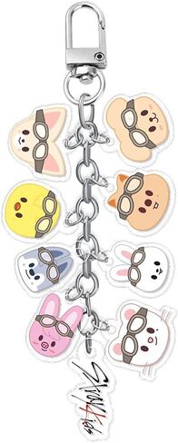 Stray Cartoon Keychain, SKZZ Cute Acrylic Keyring with Signature-Style Print, Backpack Accessories for SK-Z Fans Gift in Kuwait
