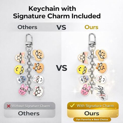 Stray Cartoon Keychain, SKZZ Cute Acrylic Keyring with Signature-Style Print, Backpack Accessories for SK-Z Fans Gift in Kuwait