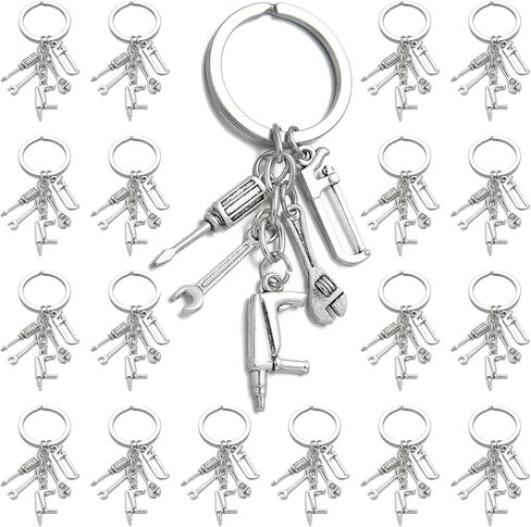 PHAETON 20PCS أبي الجد الأدوات سلاسل المفاتيح مع مفك البراغي المنشار قلادة منشئ التقدير المفاتيح للأب الجد الرجال المفاتيح عيد الأب هدايا عيد ميلاد ميكانيكي العمال الهدايا in Kuwait