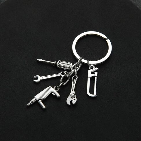 PHAETON 20PCS أبي الجد الأدوات سلاسل المفاتيح مع مفك البراغي المنشار قلادة منشئ التقدير المفاتيح للأب الجد الرجال المفاتيح عيد الأب هدايا عيد ميلاد ميكانيكي العمال الهدايا in Kuwait