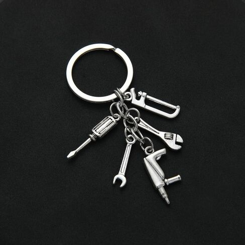 PHAETON 20PCS أبي الجد الأدوات سلاسل المفاتيح مع مفك البراغي المنشار قلادة منشئ التقدير المفاتيح للأب الجد الرجال المفاتيح عيد الأب هدايا عيد ميلاد ميكانيكي العمال الهدايا in Kuwait