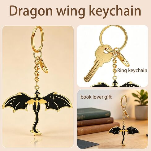 Flvkev 4th Merch Keychain Merchandise Dragon Wing Key Chain Book Lovers Gifts Accessories in Saudi Arabia