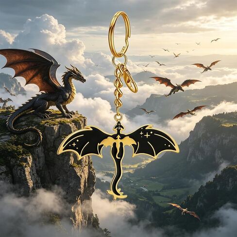 Flvkev 4th Merch Keychain Merchandise Dragon Wing Key Chain Book Lovers Gifts Accessories in Saudi Arabia