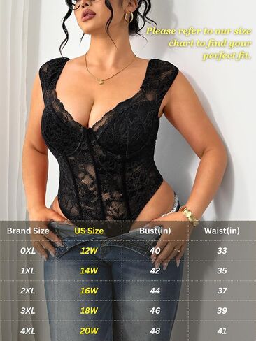 EHSUYAB Plus Size Floral Lace Tops For Women, Underwire Snap Crotch Cap Short Sleeve Sheer Bodysuit, Sexy Club Party Outfits in Kuwait