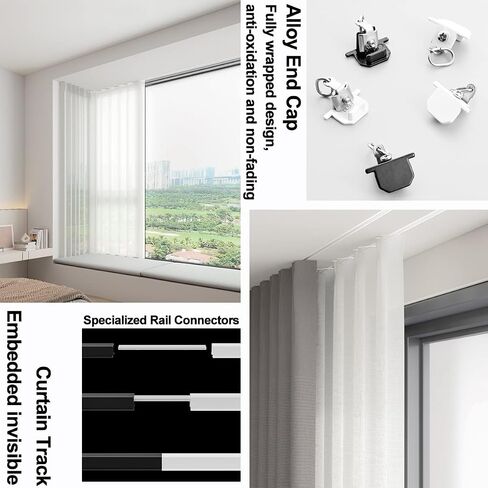 Curtain Tracks and Fittings, Ceilingain Rail Aluminum Invisibleain Track Room Divider Embeddedain Rod for Livingroom,Bedroom/a/4.9Ft/150Cm(B,6.5Ft/200Cm) in Kuwait