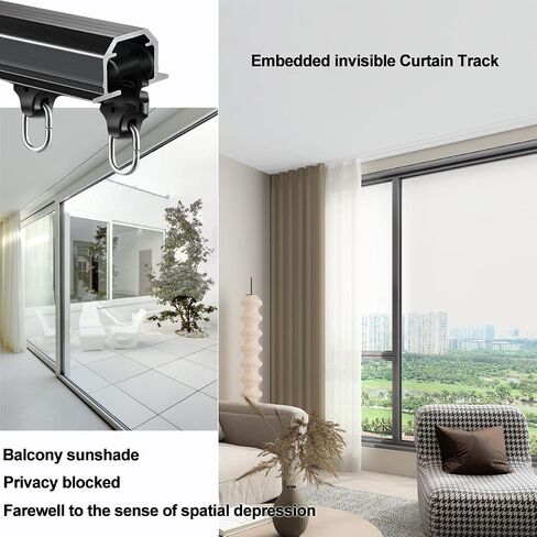 Curtain Tracks and Fittings, Ceilingain Rail Aluminum Invisibleain Track Room Divider Embeddedain Rod for Livingroom,Bedroom/a/4.9Ft/150Cm(B,5.2Ft/160Cm) in Kuwait
