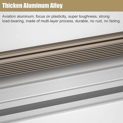 Ceiling or Wall Mounting Aluminum Heavy Duty Slidingain Rail for Living Room Bedroom Room Divider/White-Wall/2M(2 * 1M)(Champne wall,4.8M(4 * 1.2M)) in Kuwait