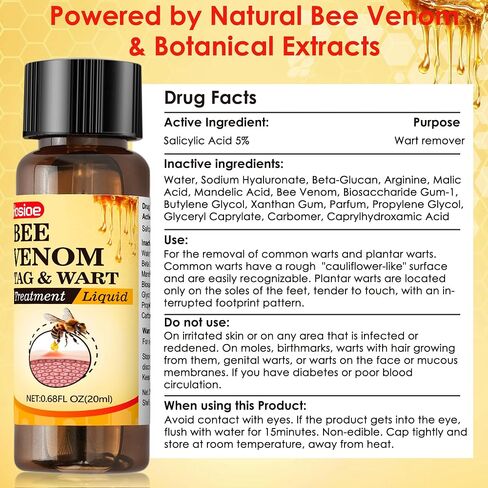 TAG&WART Remover, Bee Venom Salicylic Acid Freeze Wart Treatment – Fast-Acting Skin Tag & Plantar Wart Remover for Men and Women – Treats Corns, Calluses, Flat & Common Warts in Saudi Arabia