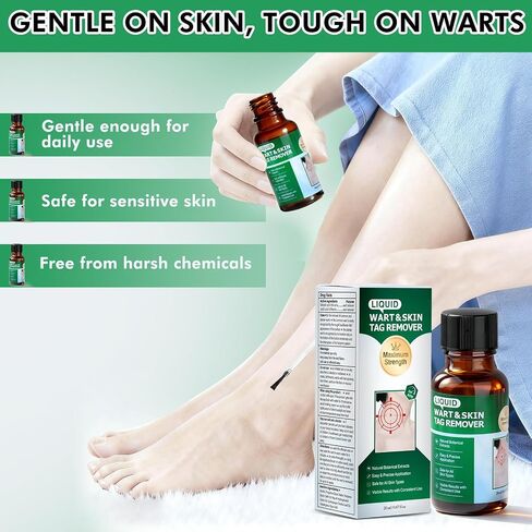 Wart Remover with 15% Salicylic Acid, Maximum Strength Skin Tag Remover for Common and Plantar Warts, Corns & Calluses, Fast-Acting Skin Tag Removal for Men and Women in Kuwait
