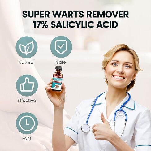 Wart Remover Liquid Maximum Strength - 17% Salicylic Acid, Fast-Acting, Effective & Painless Wart Removal for Plantar, Common & Flat Warts, Most Body Warts 30ML in Saudi Arabia