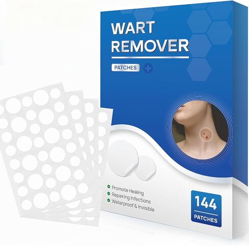 SAKIMA Wart Remover Patches, Fast & Easy Operate Hydrocolloid Waterproof Invisible Sticker, Suitable for All Skin, Friendly to New-User, 144Pcs in Kuwait