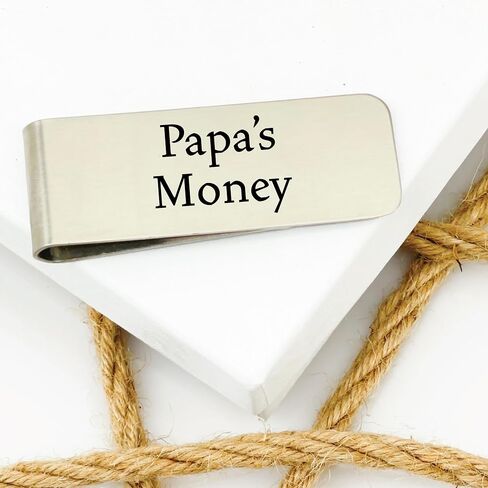 Pacific Grove Money Clip Personalized Gift For Him Gift Papa's Money Gift Money Clip For Dad Husband Grandpa Birthday Christmas Fathers Day Uncle Gift Grandpa NAME-MONEY in Kuwait