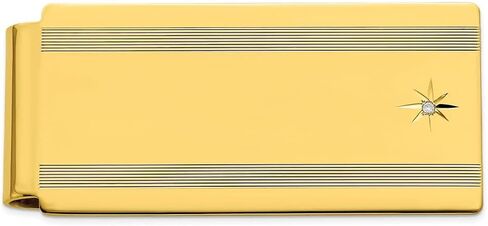 Diamond2Deal Gold-Plated Kelly Waters Star .001ct Diamond Hinged Money Clip (Length: 25 mm|Width: 50mm) in Kuwait
