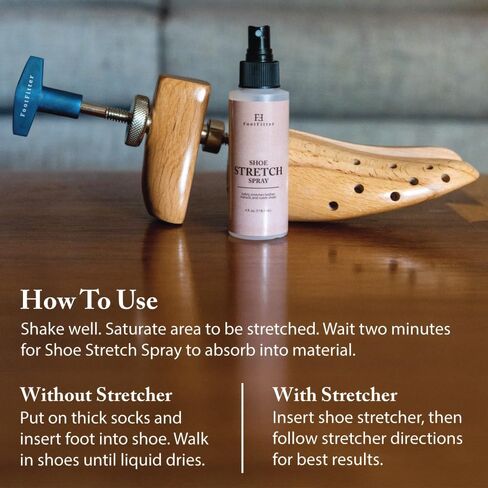 FootFitter Premium 2-Way Shoe Stretcher Set with 4 oz. Shoe Stretch Spray (Women’s Small 3.5-6.5) in Kuwait
