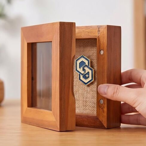 3x3 Tiny Shadow Box Frame, Acacia Wood Keepsake Display Case, Crystal-Clear Scratch-Resistant Acrylic Front, Linen-Covered Pin Board, Brown in Saudi Arabia