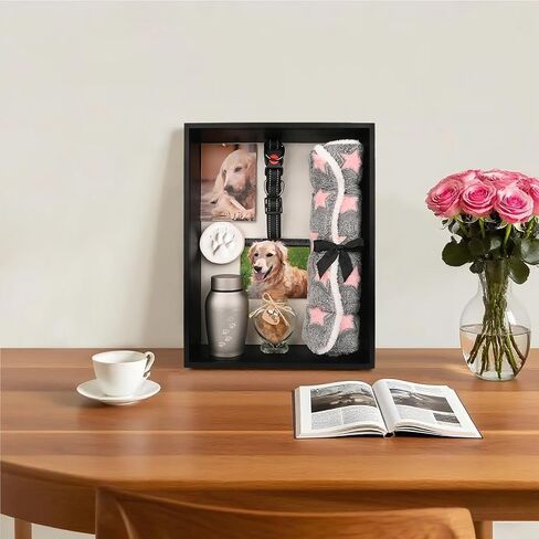 11.8x15.8x4 Shadow Box Frame Display Case with Glass Cover and Lining Extra Deep Large Picture Frame Memory Box for Wedding Bouquet Flowers Pet Memorial Collectibles and Memorabilia Display in Kuwait