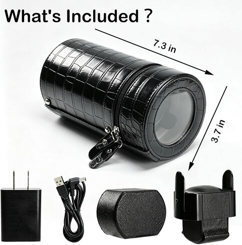 Portable Automatic Watch Winder, Single Watch Winder Box with Anti-Magnetic Protection, 2 Rotation Modes, Dual Power Supply, Compact Cylindrical Design for Home & Travel in Saudi Arabia