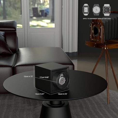 DUKWIN Single Watch Winder with Dual Power Supply, Supper Quiet Motor and Adjustable Watch Pillow, Small Watch Winder for Travel in Saudi Arabia