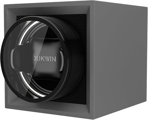 DUKWIN Single Watch Winder with Dual Power Supply, Supper Quiet Motor and Adjustable Watch Pillow, Small Watch Winder for Travel in Saudi Arabia
