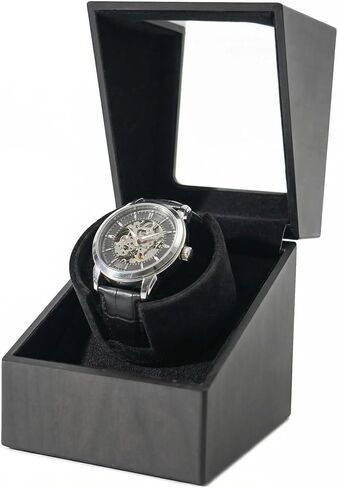 Automatic Single Watch Winder Box for Rolex, Self Winding Rotating Wooden Watch Case, Battery or USB Powered, Present for Men and Women, Quiet Mabuchi Motor in Saudi Arabia