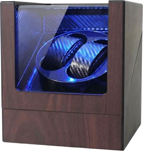 Watch Winders for Automatic Watches Double, Automatic Watch Winder Box, Watch Spinner for Rolex with Led Light, Battery or USB Powered, Present for Men and Women, Quiet Mabuchi Motor in Saudi Arabia