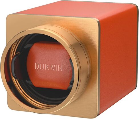 DUKWIN Single Vegan Leather Watch Winder with 5TPD, Dual Power Supply, Supper Quiet Motor and Adjustable Watch Pillow, Small Watch Winder for Travel in Saudi Arabia