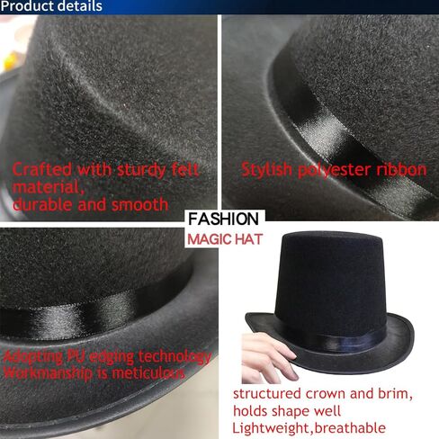 Magician Costume Accessories for Adult with Top Hat Set,Beard,Bow Tie, Magic Wand and Gloves for Magic Tricks Show Halloween Cosplay,1920s Men Accessories in Saudi Arabia