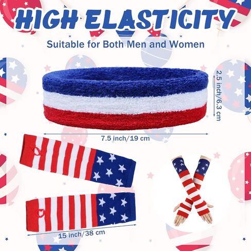 250th Anniversary American Costume Cape Set - Retro 80's USA Cape, America Flag Headband, Oversleeves and Sunglasses Adult Patriotic Theme Flag Cloak Set for 4th of July Celebration Party in Saudi Arabia