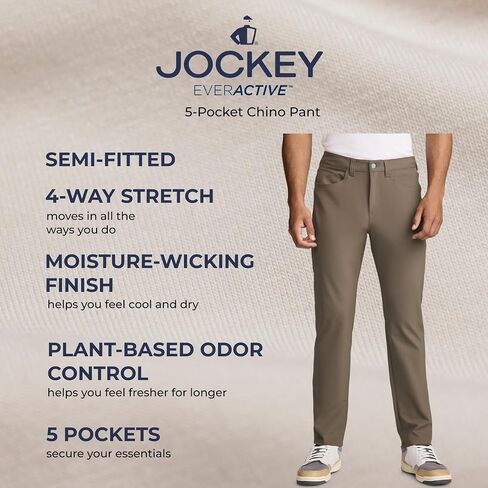Jockey Men's Activewear EverActive 5-Pocket Chino Pant in Kuwait