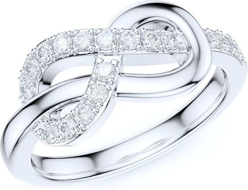 Real Sterling Silver Thick Tie The Infinity Love Knot Simulated Diamond or Genuine Moissanite Intertwined Ring Promise Ring in Kuwait