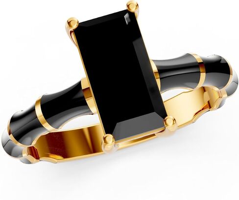 Italian Enamel Unique Handmade Genuine Real Natural Black Onyx 925 Sterling Silver Promise Engagement Handmade Ring for Women in Kuwait
