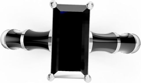 Italian Enamel Unique Handmade Genuine Real Natural Black Onyx 925 Sterling Silver Promise Engagement Handmade Ring for Women in Kuwait