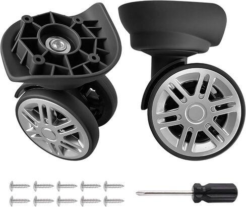 Luggage Wheels Replacement 2 Pack Heavy-Duty Suitcase Wheels with 5 Screw Holes,360° Smooth Rolling Spinner Casters for Luggage Repair(FW134-S) in Saudi Arabia