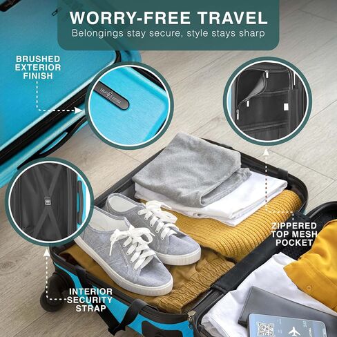 TRAVELARIM 24 Inch Luggage with Spinner Wheels, Hard Shell Suitcase with TSA Locks for Luggage, Travel Large Suitcase, Expandable Hard Shell Suitcases, Teal in Saudi Arabia