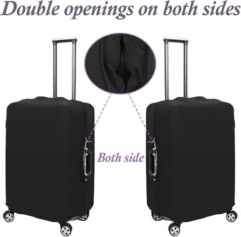 Klmnop 3 Pack Suitcase Covers for Luggage 18-28 Inch - Elastic, Scratch-Resistant Luggage Protectors | Washable Travel Luggage Cover Set(Black) in Kuwait