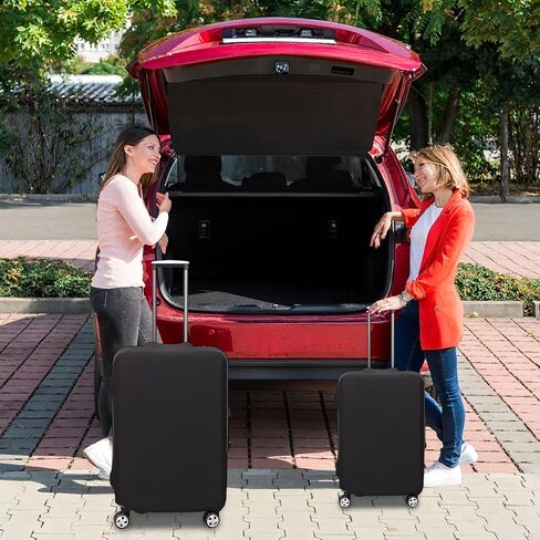 Klmnop 3 Pack Suitcase Covers for Luggage 18-28 Inch - Elastic, Scratch-Resistant Luggage Protectors | Washable Travel Luggage Cover Set(Black) in Kuwait